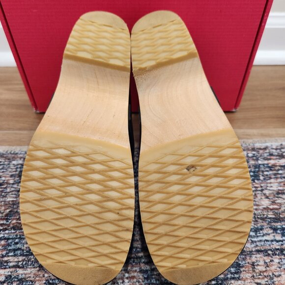 Sweedish Hasbeens Sweedish Husband black leather wood clogs Sz 8 - Picture 5 of 6